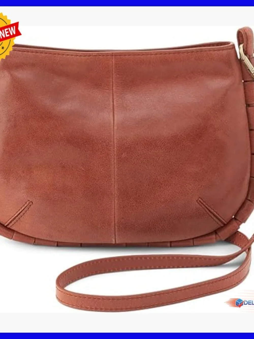 Leather Crossbody Bag with Removable Strap, Multiple Pockets